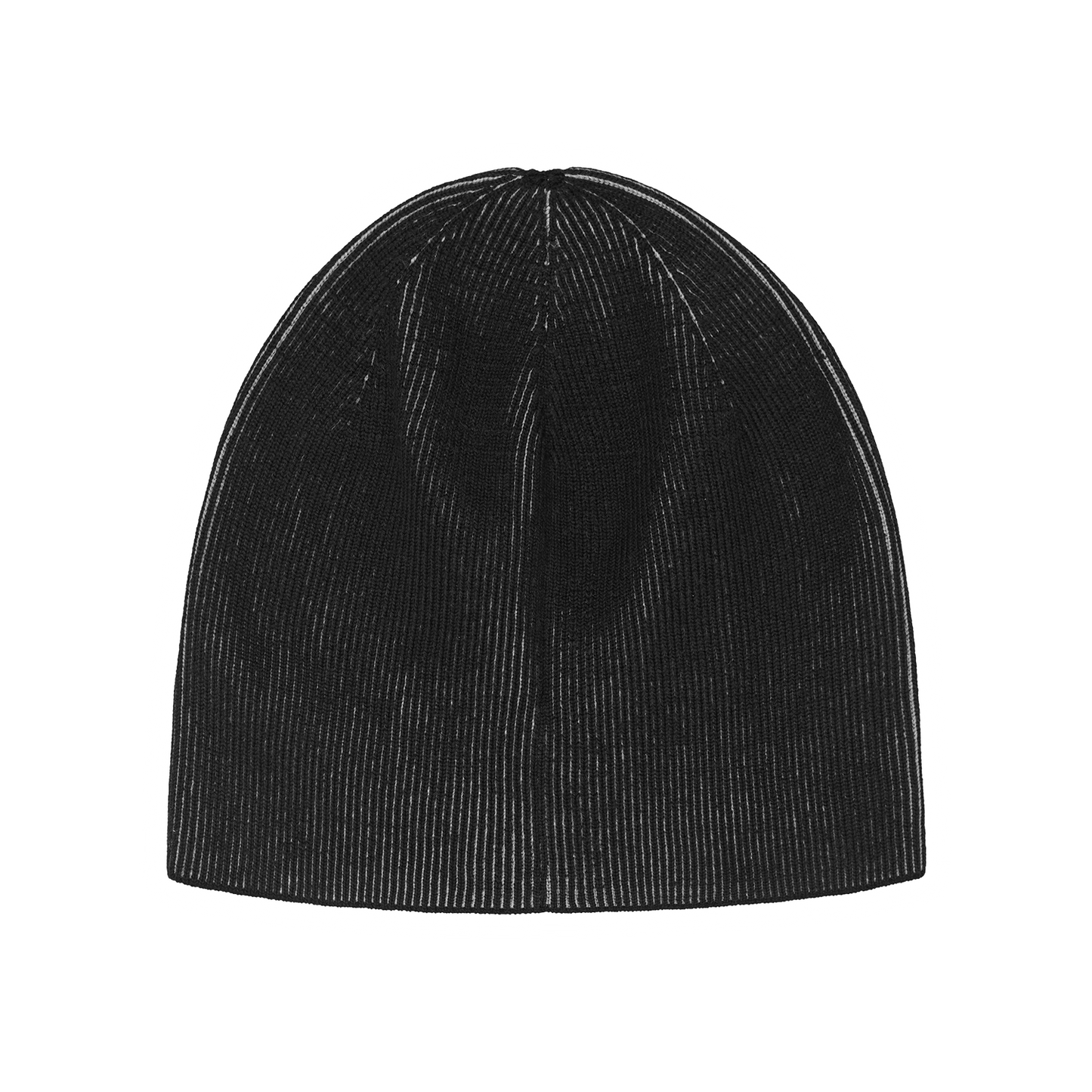 2 TONE RIBBED KNIT BEANIE [BLACK]