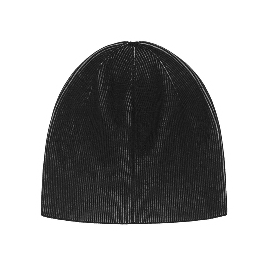2 TONE RIBBED KNIT BEANIE [BLACK]