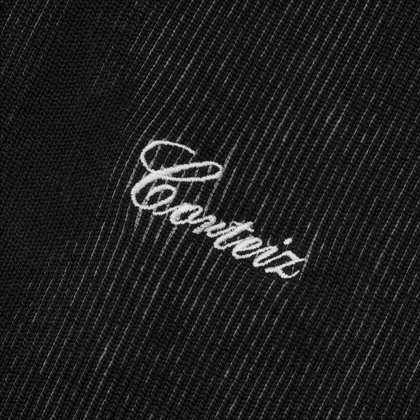 2 TONE RIBBED KNIT ZIP UP [BLACK]