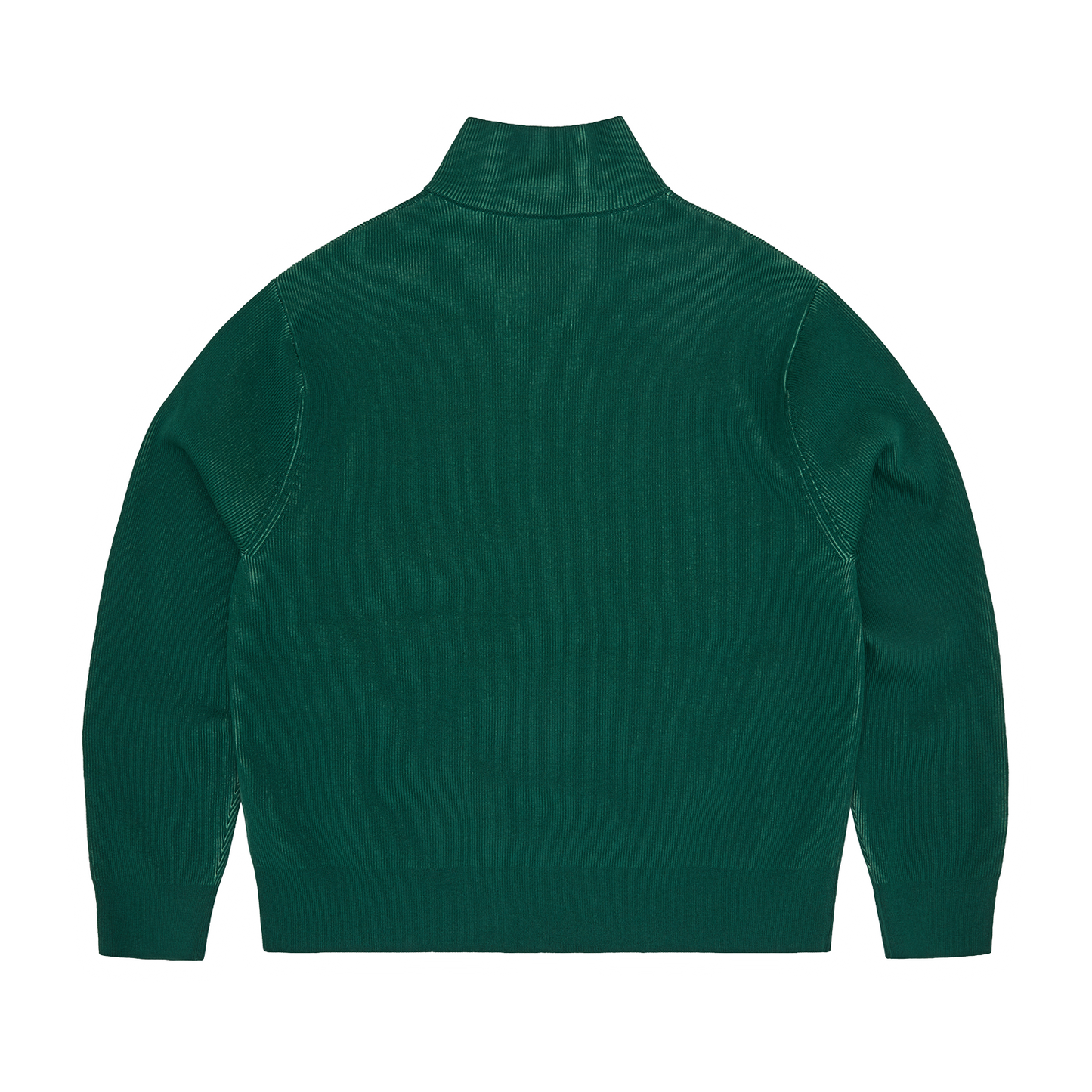 2 TONE RIBBED KNIT ZIP UP [GREEN]
