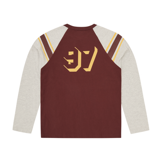 97 HEAVYWEIGHT RAGLAN LS [BURGUNDY]