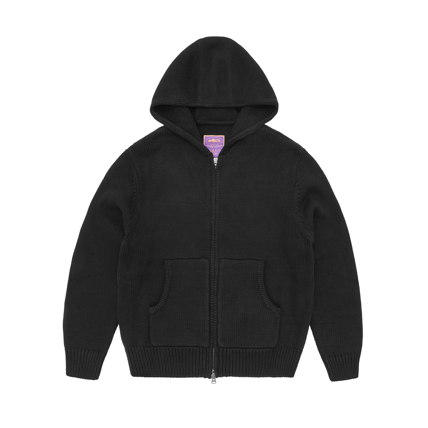 ALCATRAZ HEAVY KNIT ZIP HOODIE [BLACK]