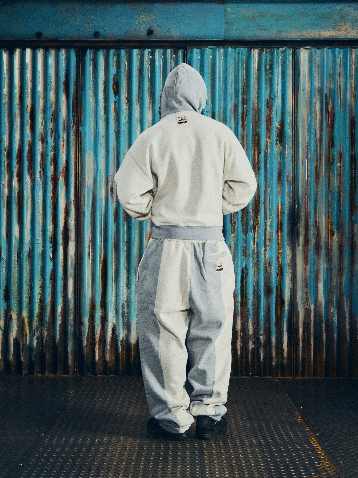 HMP CONTRAST OPEN HEM SWEATPANT [HEATHER GREY]