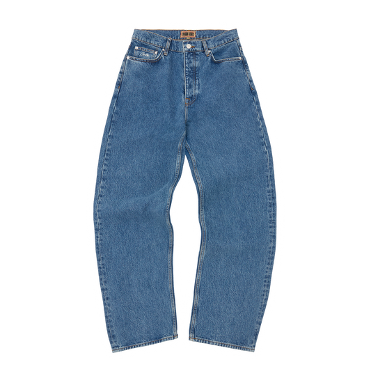 DUAL STRIPE BAGGY JEANS [MIDWASH]