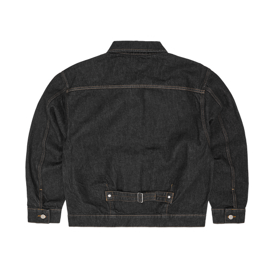 DUAL STRIPE DENIM JACKET [WASHED BLACK]