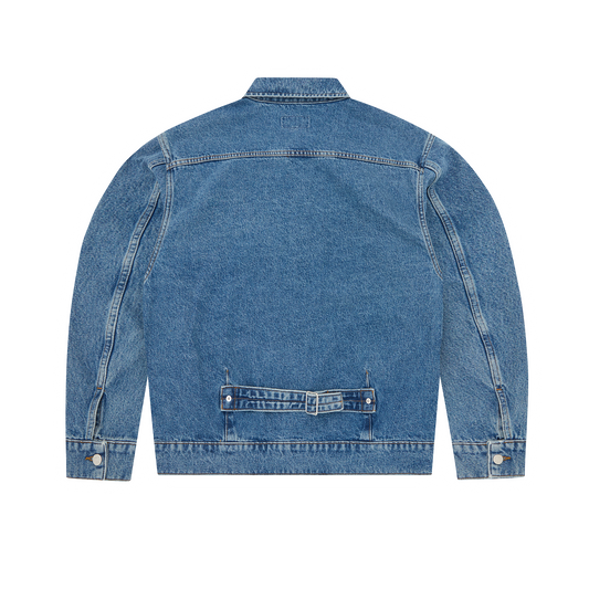 DUAL STRIPE DENIM JACKET [MIDWASH]