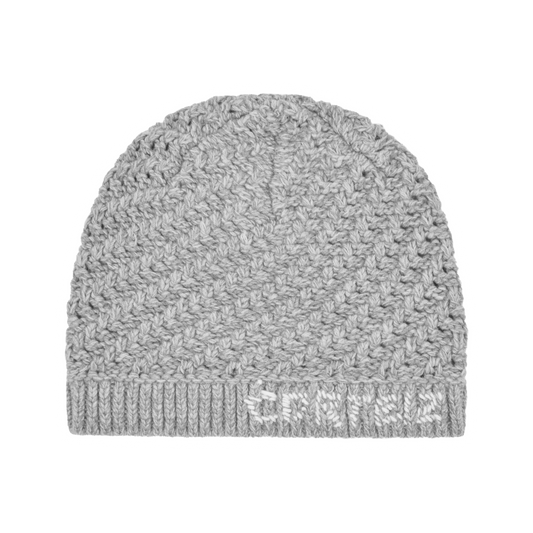 HAND EMBROIDERED KNIT BEANIE [GREY]
