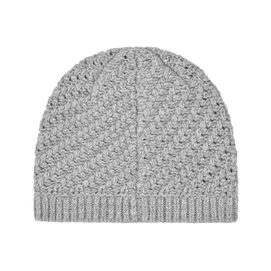 HAND EMBROIDERED KNIT BEANIE [GREY]