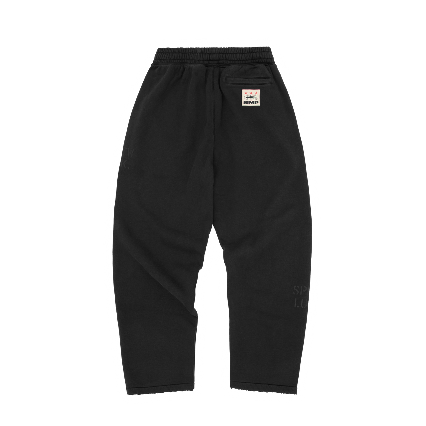 HMP STENCIL OPEN HEM SWEATPANT [BLACK OVERDYE]