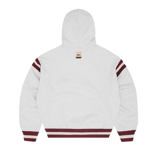 HMP STRIPE RIB HOODIE [LIGHT HEATHER]