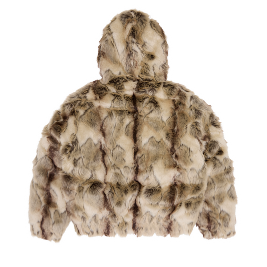 PELT HOODED FUR JACKET [FAWN]