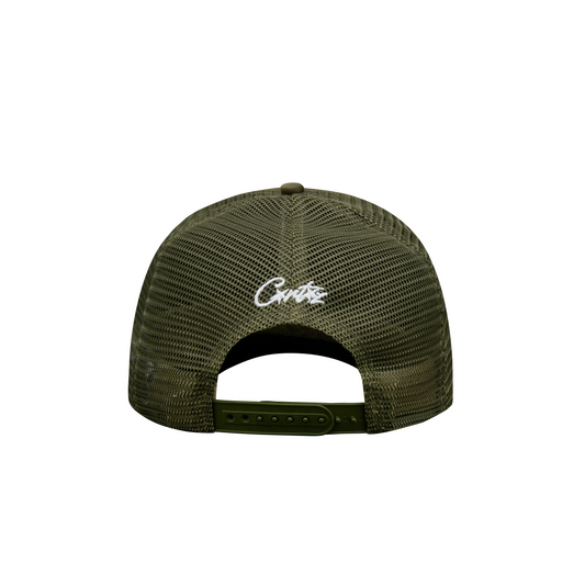 ISLAND PUFF PRINT TRUCKER HAT [OLIVE]