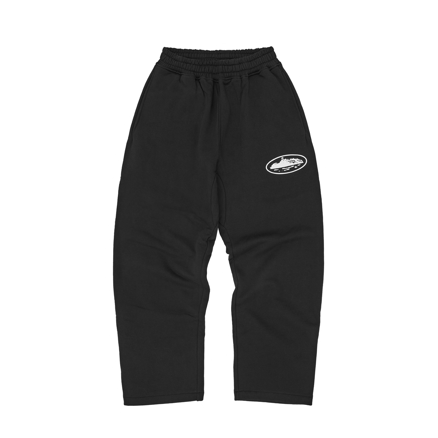 ISLAND PUFF PRINT OPEN HEM SWEATPANT [BLACK]