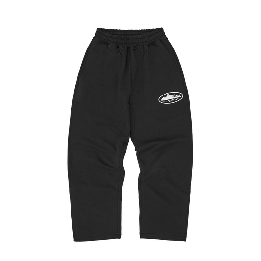 ISLAND PUFF PRINT OPEN HEM SWEATPANT [BLACK]