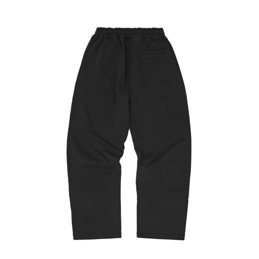ISLAND PUFF PRINT OPEN HEM SWEATPANT [BLACK]