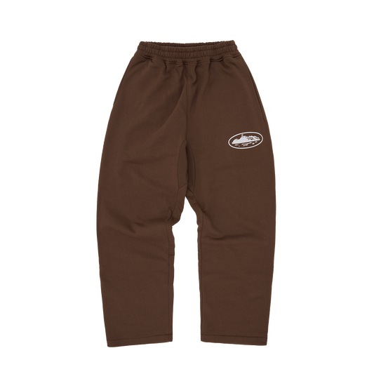 ISLAND PUFF PRINT OPEN HEM SWEATPANT [BROWN]