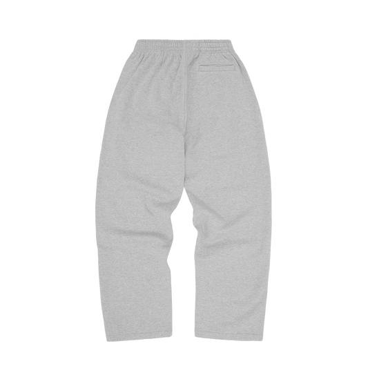 ISLAND PUFF PRINT OPEN HEM SWEATPANT [HEATHER GREY]