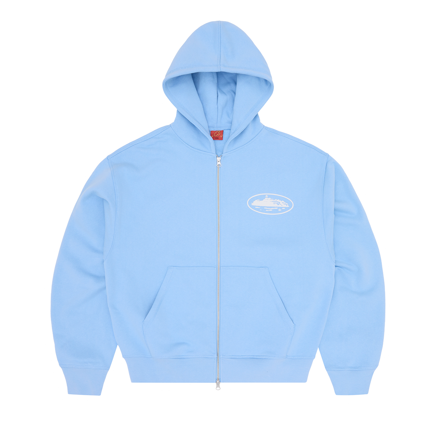 ISLAND PUFF PRINT ZIP HOODIE [BABY BLUE]