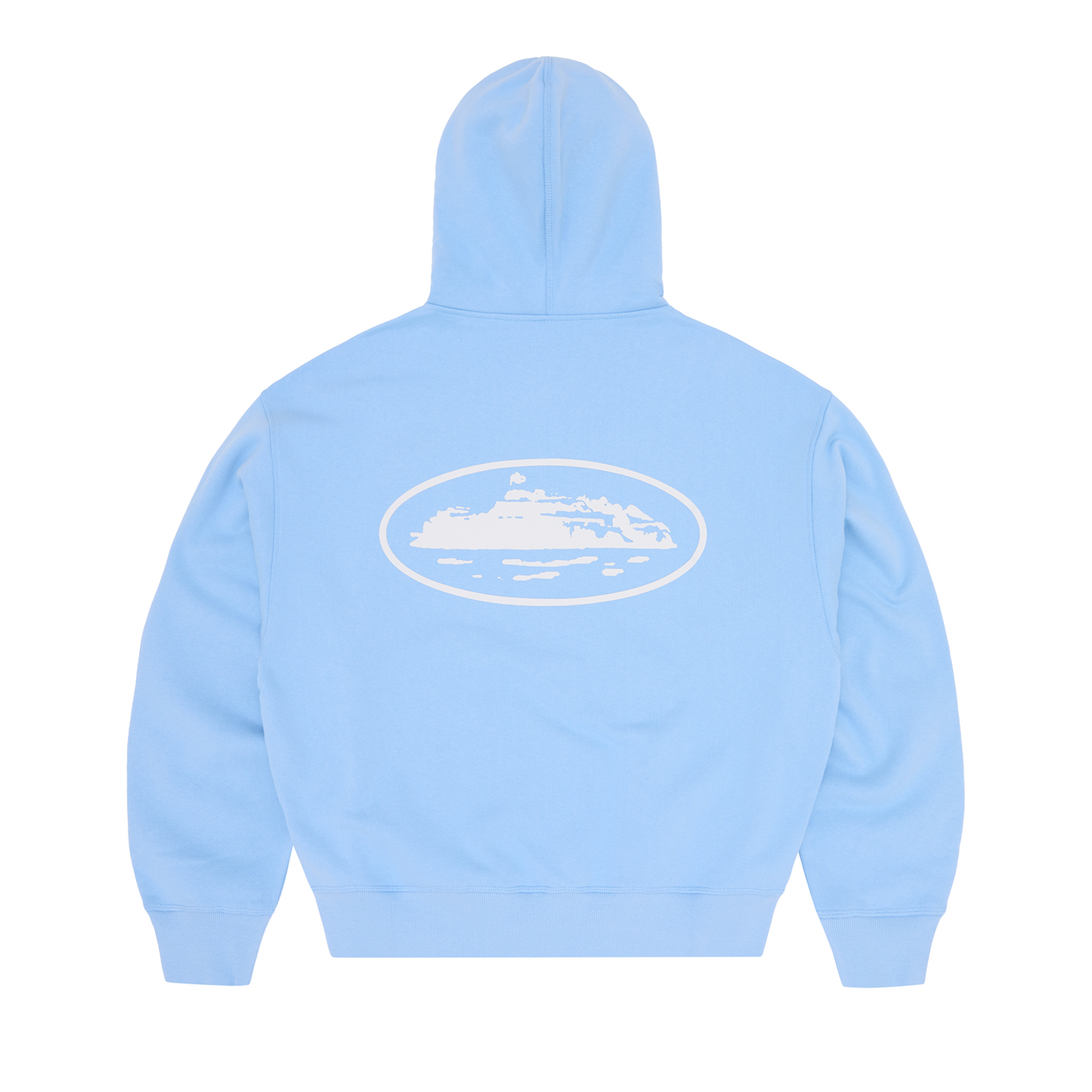 ISLAND PUFF PRINT ZIP HOODIE [BABY BLUE]