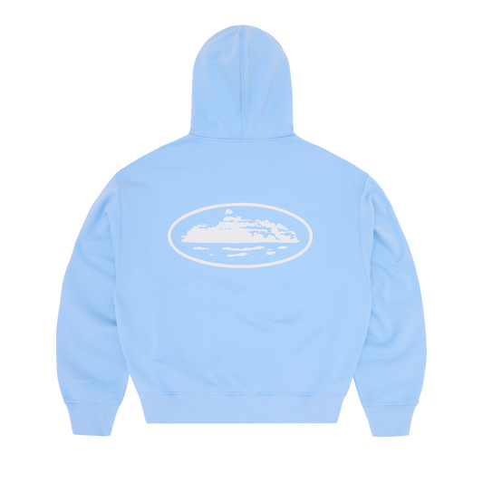 ISLAND PUFF PRINT ZIP HOODIE [BABY BLUE]