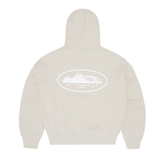 ISLAND PUFF PRINT ZIP HOODIE [OFF WHITE]