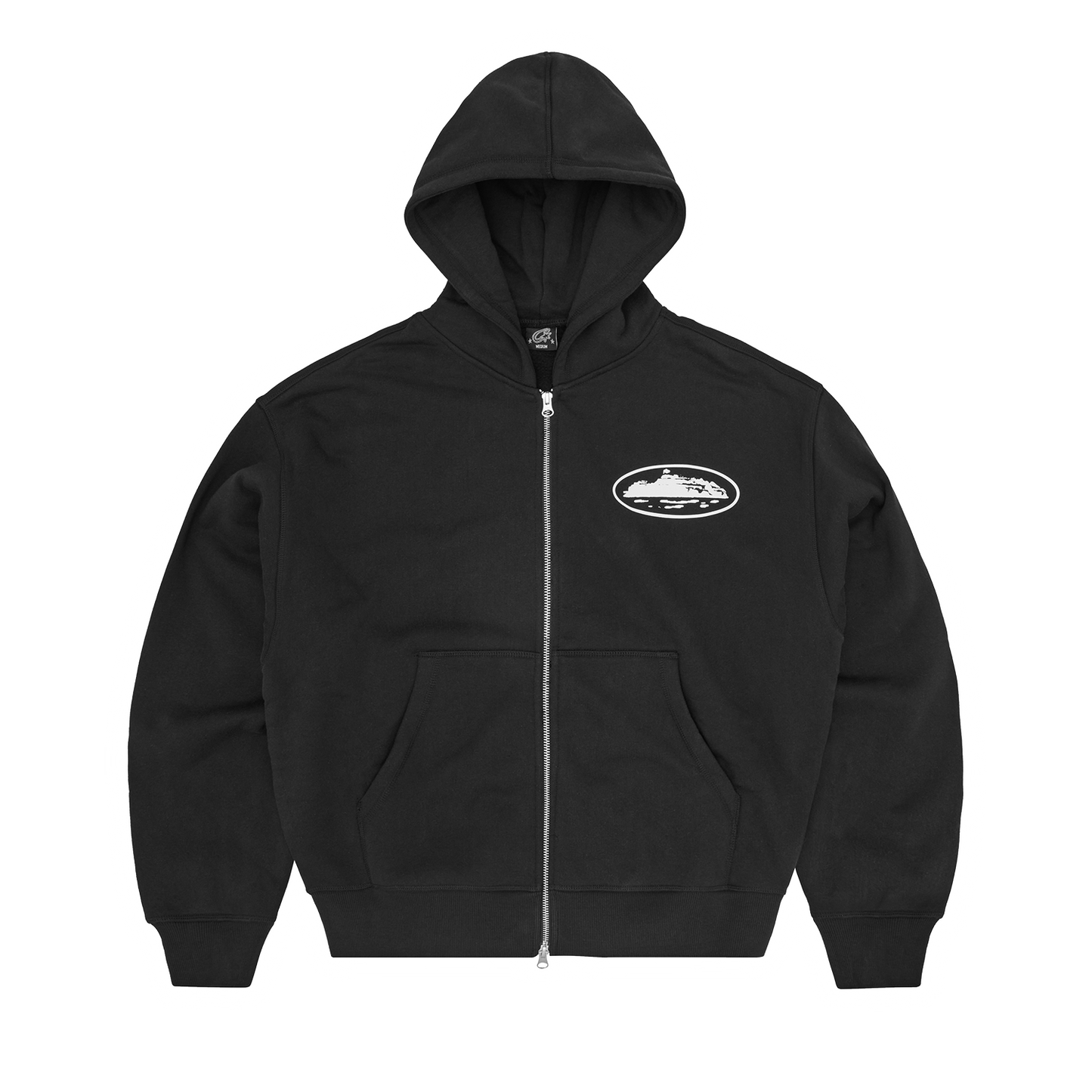 ISLAND PUFF PRINT ZIP HOODIE [BLACK]