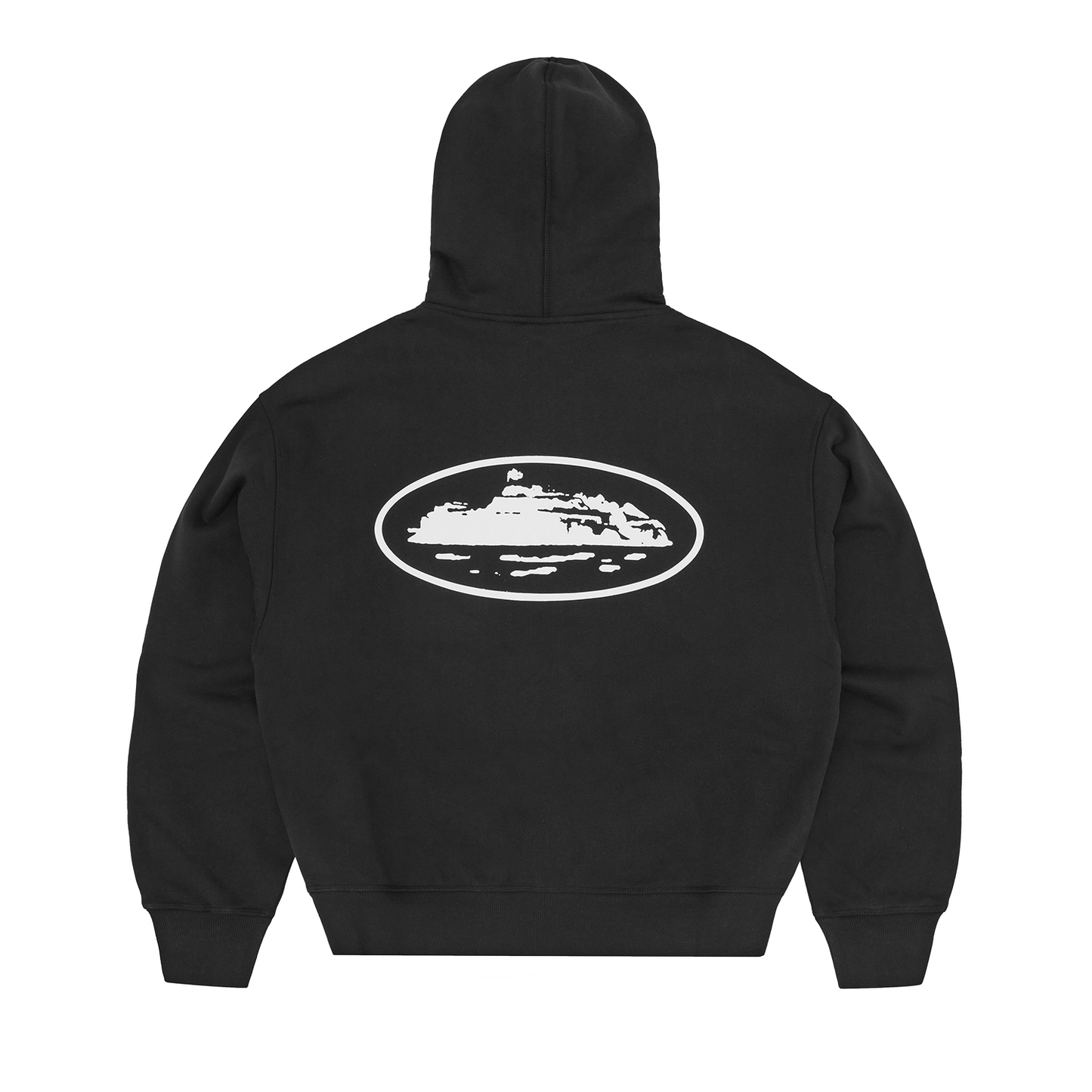 ISLAND PUFF PRINT ZIP HOODIE [BLACK]