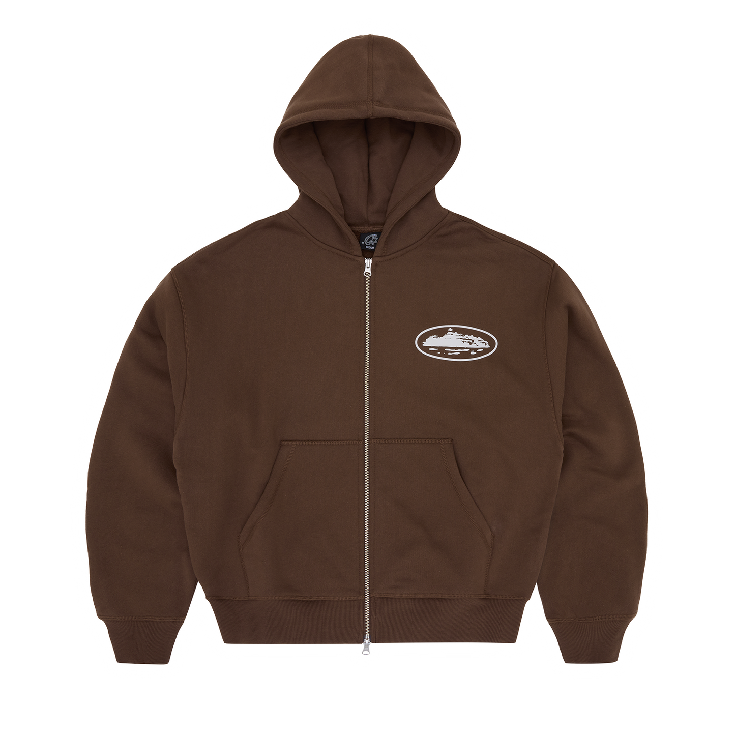 ISLAND PUFF PRINT ZIP HOODIE [BROWN]
