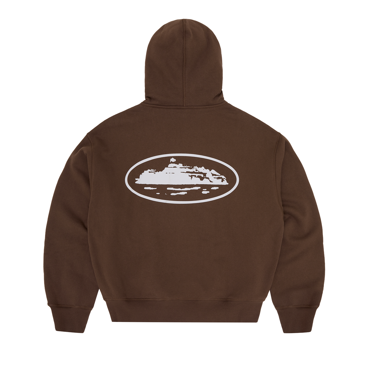 ISLAND PUFF PRINT ZIP HOODIE [BROWN]