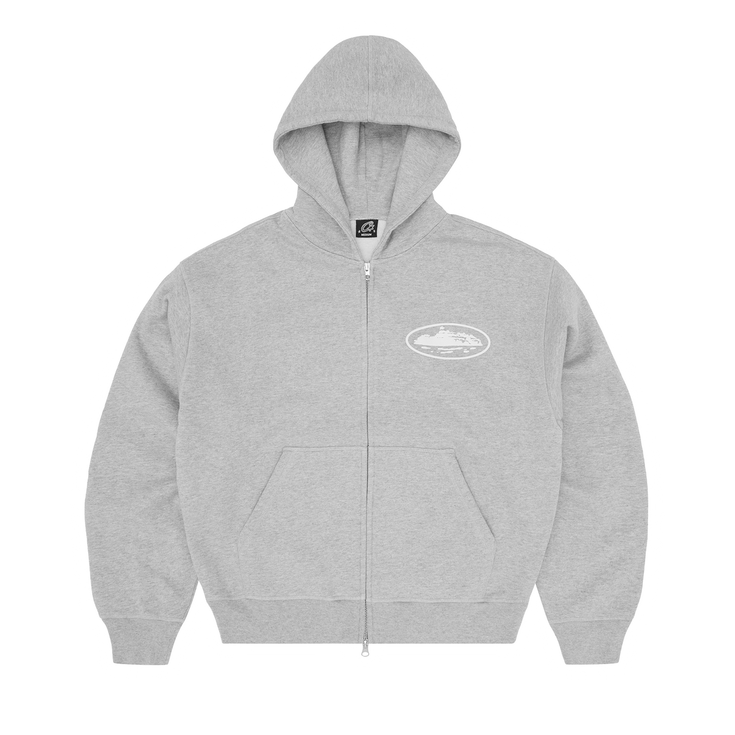 ISLAND PUFF PRINT ZIP HOODIE [HEATHER GREY]