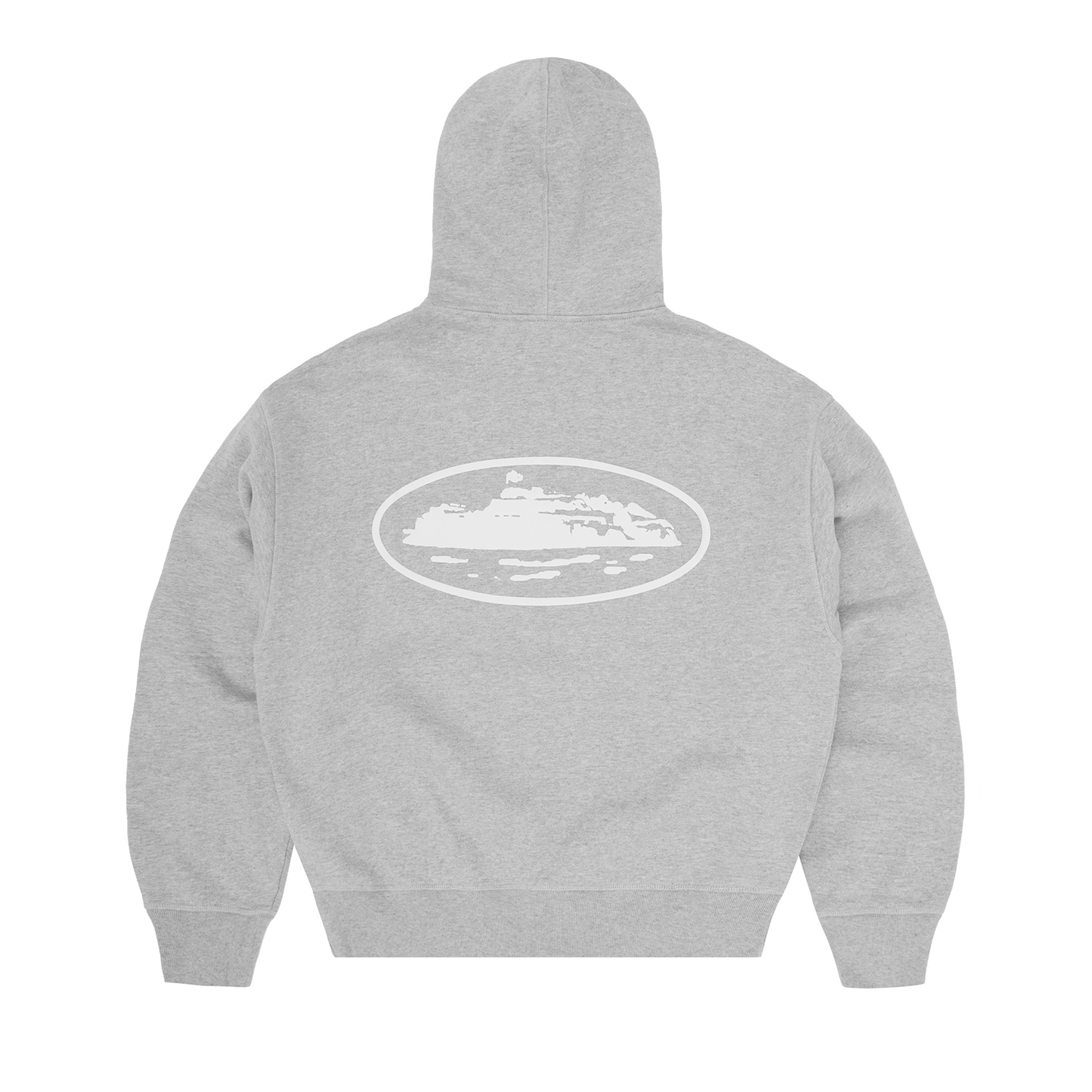 ISLAND PUFF PRINT ZIP HOODIE [HEATHER GREY]