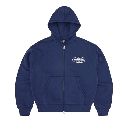 ISLAND PUFF PRINT ZIP HOODIE [NAVY]