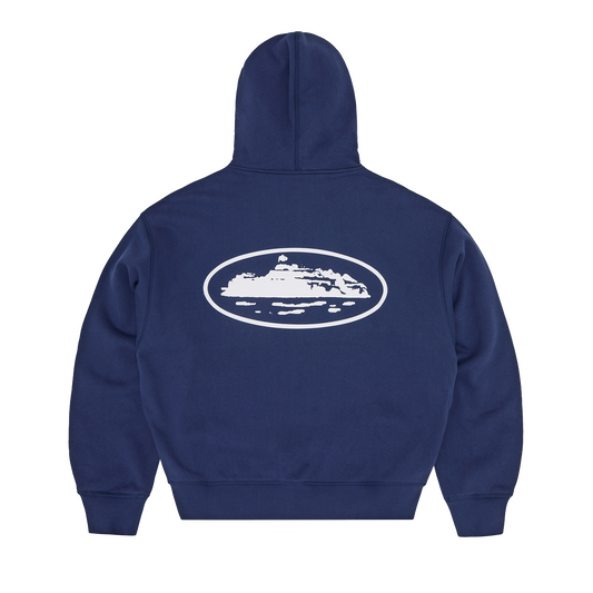 ISLAND PUFF PRINT ZIP HOODIE [NAVY]