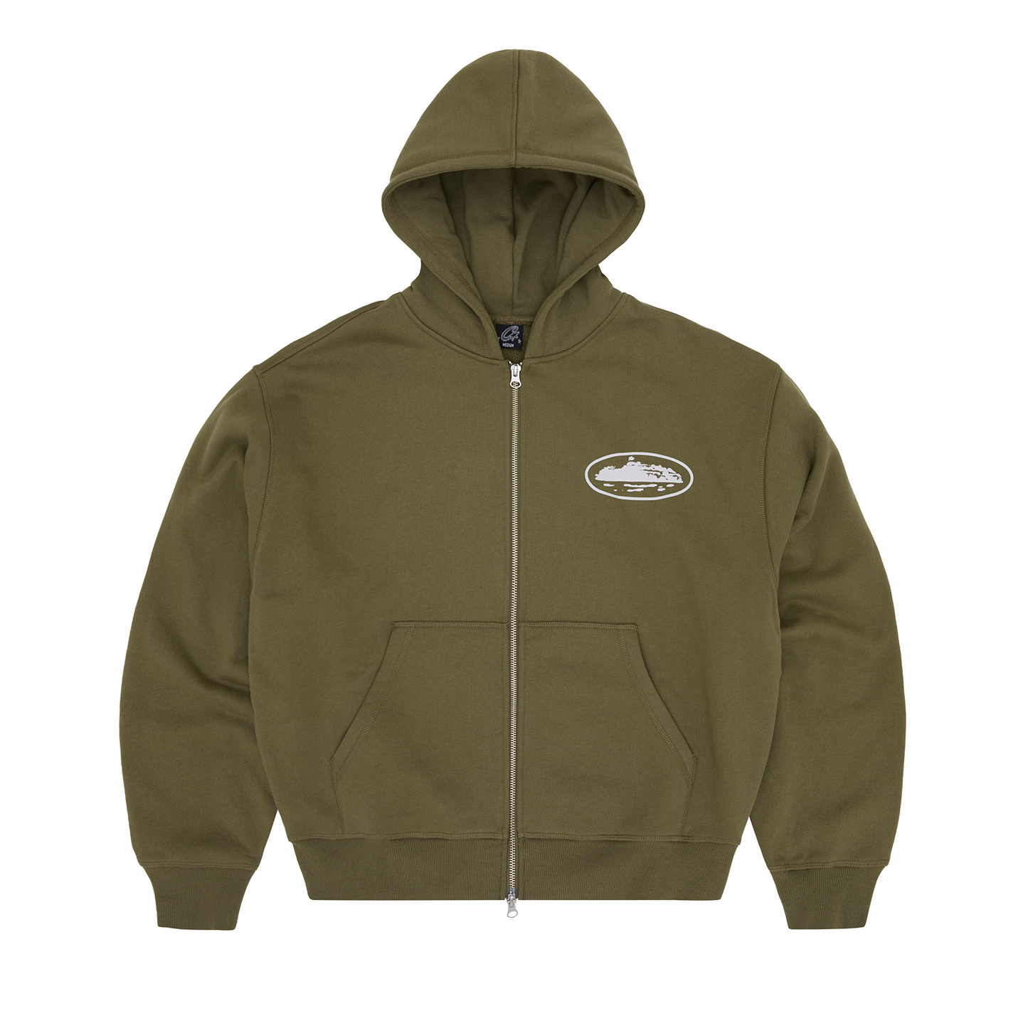 ISLAND PUFF PRINT ZIP HOODIE [OLIVE]