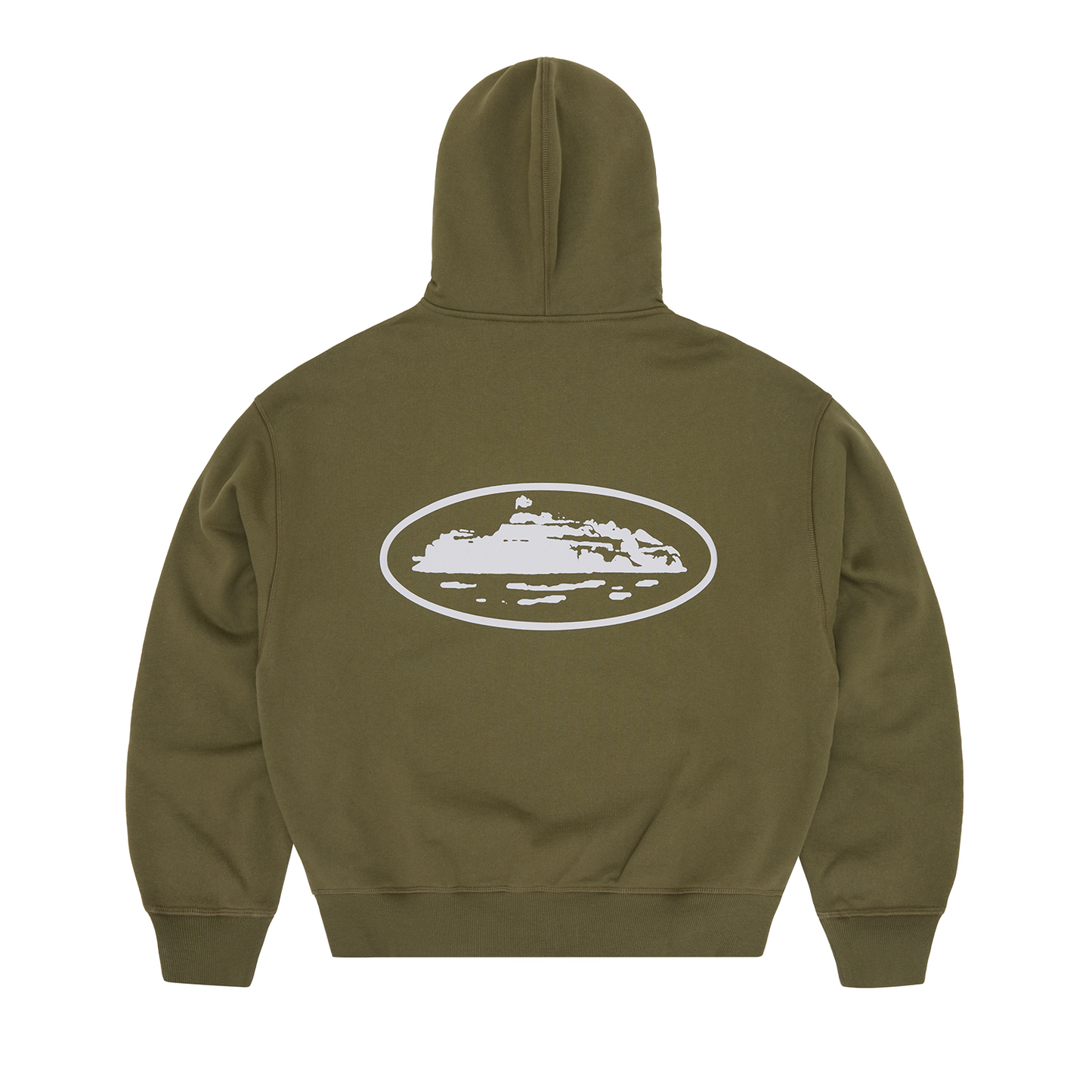 ISLAND PUFF PRINT ZIP HOODIE [OLIVE]