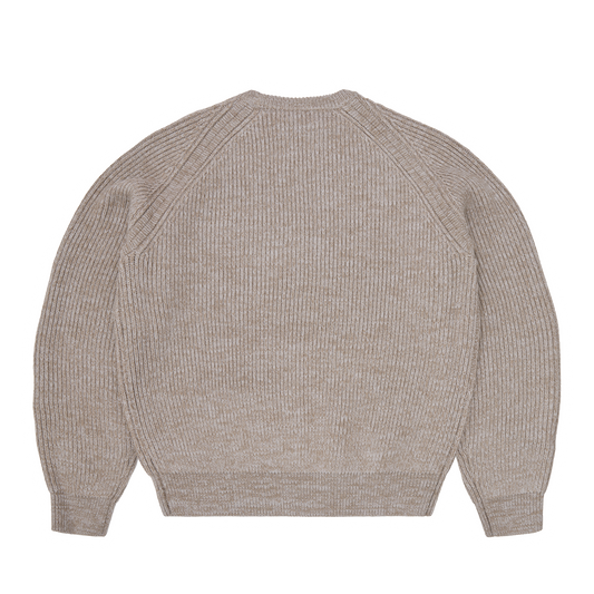 SCRIPT POCKET KNIT SWEATER [OATMEAL]