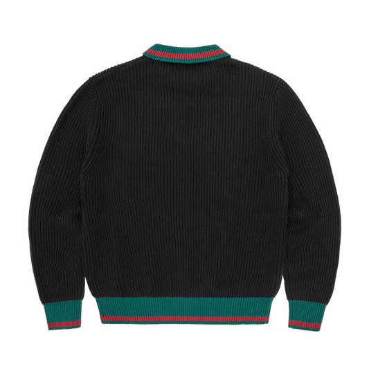 GIANNI KNIT POLO SWEATER [BLACK]