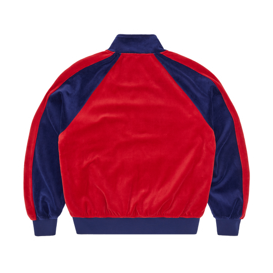 PISTA VELOUR TRACK JACKET [NAVY/RED]
